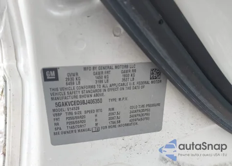 2011 Buick Enclave 2Xl from USA, damaged, VIN 5GAKVCED9BJ406350